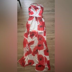 Windsor Red and White Floral Maxi Dress